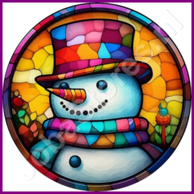 Diamond Painting Stained Glass Christmas Snowman 09
