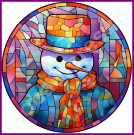 Diamond Painting Stained Glass Christmas Snowman 10