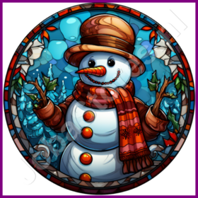 Diamond Painting Stained Glass Christmas Snowman 11