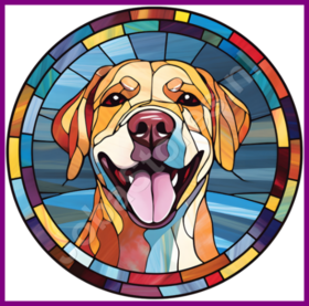 Diamond Painting Stained Glass Dog - Labrador Retriever 01