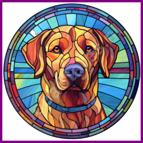 Diamond Painting Stained Glass Dog - Labrador Retriever 02