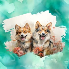 Diamond Painting Watercolor Dog - Akita 01