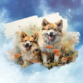Diamond Painting Watercolor Dog - Akita 02