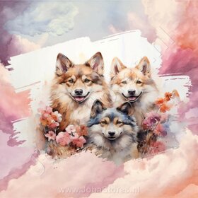 Diamond Painting Watercolor Dog - Akita 03