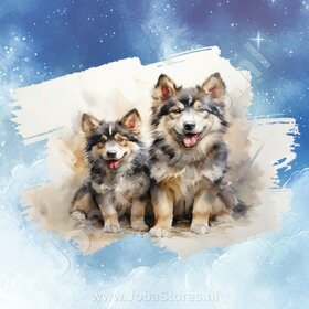 Diamond Painting Watercolor Dog - Alaska Malamute 01