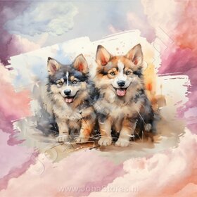 Diamond Painting Watercolor Dog - Alaska Malamute 02