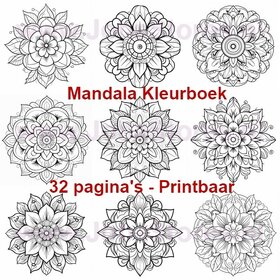 Digital Coloring Book for Adults Mandala 01 (32 Coloring Pages)