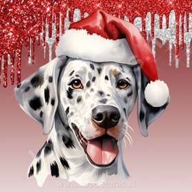 Diamond Painting Dalmatian with Christmas Hat