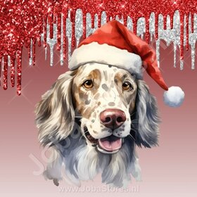 Diamond Painting Irish Setter with Christmas Hat