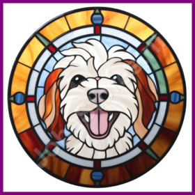 Diamond Painting Stained Glass Dog - Maltese 02