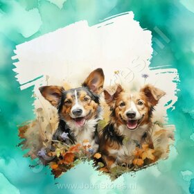 Diamond Painting Watercolor Dog - Basset Hound 02