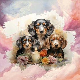 Diamond Painting Watercolor Dog - Basset Hound 03