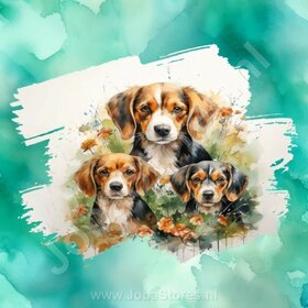 Diamond Painting Watercolor Dog - Beagle 01