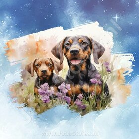 Diamond Painting Watercolor Dog - Bloodhound 02