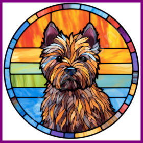 Diamond Painting Stained Glass Dog - Cairnterrier 03