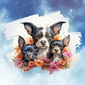 Diamond Painting Watercolor Dog - Boston Terrier 02