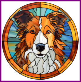 Diamond Painting Stained Glass Dog - Collie 02