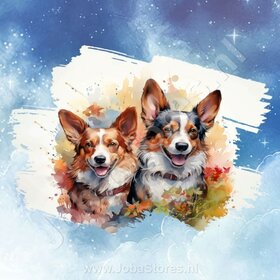 Diamond Painting Watercolor Dog - Corgi 01