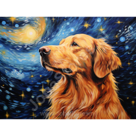 Diamond Painting Starry Night Dog 01