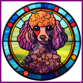 Diamond Painting Stained Glass Dog - Poodle 01