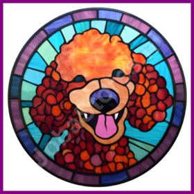 Diamond Painting Stained Glass Dog - Poodle 04