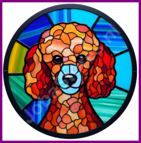 Diamond Painting Stained Glass Dog - Poodle 05