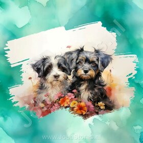 Diamond Painting Watercolor Dog - Havanese 04