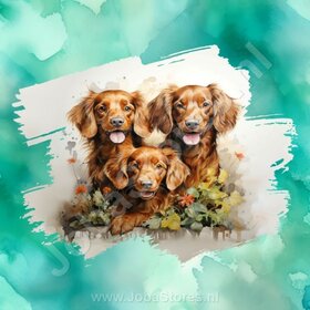Diamond Painting Watercolor Dog - Irish Setter 01