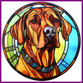 Diamond Painting Stained Glass Dog - Rhodesian Ridgeback 01