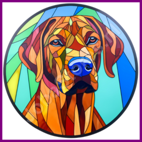 Diamond Painting Stained Glass Dog - Rhodesian Ridgeback 02