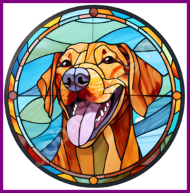 Diamond Painting Stained Glass Dog - Rhodesian Ridgeback 03