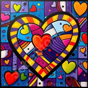 Diamond Painting Colorful Hearts 02