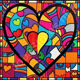 Diamond Painting Colorful Hearts 05