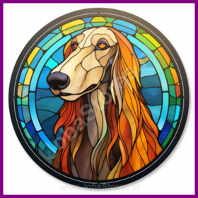 Diamond Painting Stained Glass Dog - Afghan Hound 03