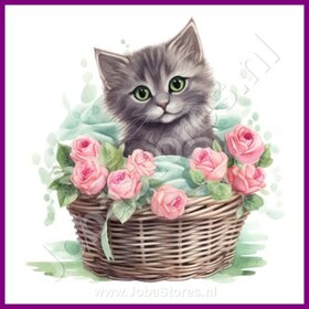 Diamond Painting Kitten in mand 07