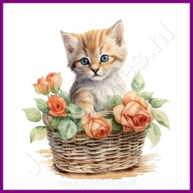 Diamond Painting Kitten in mand 09