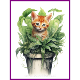Diamond Painting Kitten in plantpot 10