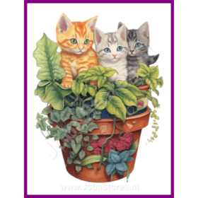 Diamond Painting Kitten in plantpot 15