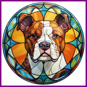 Diamond Painting Stained Glass Dog - American Staffordshire terrier 01