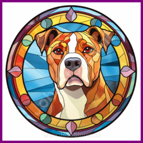 Diamond Painting Stained Glass Dog - American Staffordshire terrier 02