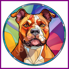Diamond Painting Stained Glass Dog - American Staffordshire terrier 03