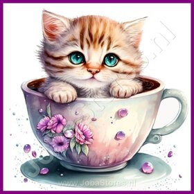 Diamond Painting Kitten in the Teacup 07