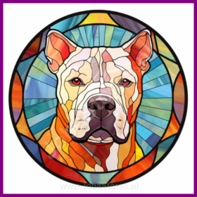 Diamond Painting Stained Glass Dog - Argentinian Dog 01