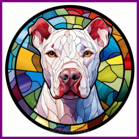 Diamond Painting Stained Glass Dog - Argentinian Dog 03