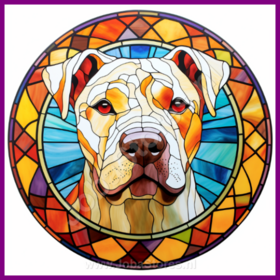 Diamond Painting Stained Glass Dog - Argentinian Dog 04