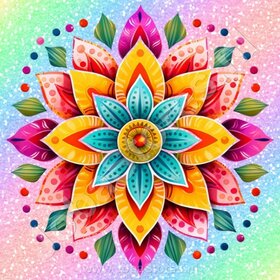 Diamond Painting Mandala Rainbow 01