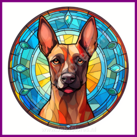 Diamond Painting Stained Glass Dog - Belgian Shepherd 05