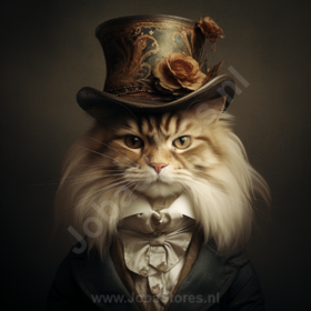 Diamond Painting Aristocratic Cat with Hat 02