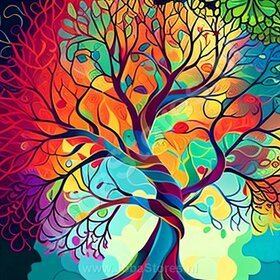 Diamond Painting Tree of Life Colorful 01