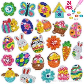 Diamond Painting Sticker Set Easter Metallic (24 pieces)